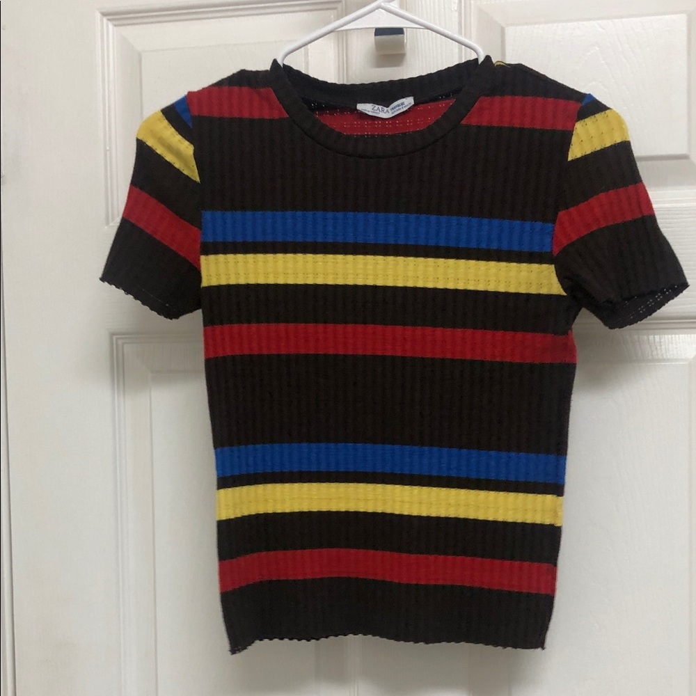 Zara Women's Striped Short Sleeve Tee